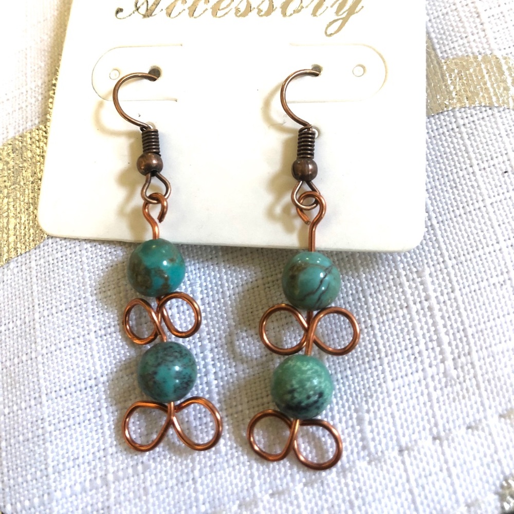 Genuine Copper with Turquoise stone beads